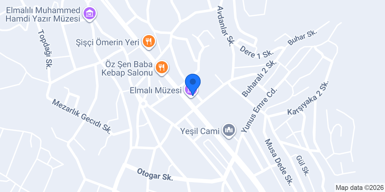 Elmalı Müzesi konumu
