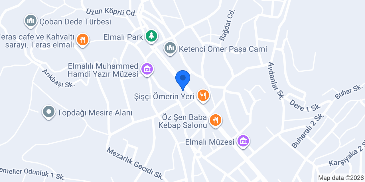 Elmalı Çiçekçilik konumu