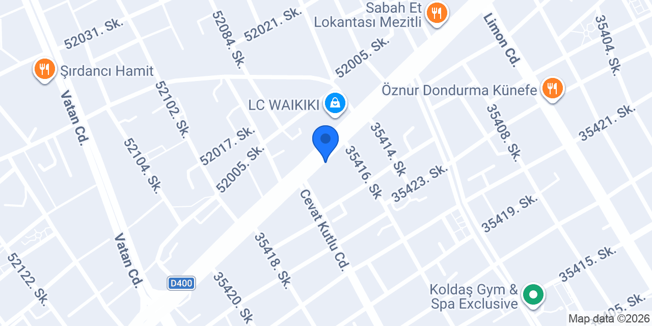 Vakıf Katılım Mezitli Şubesi konumu