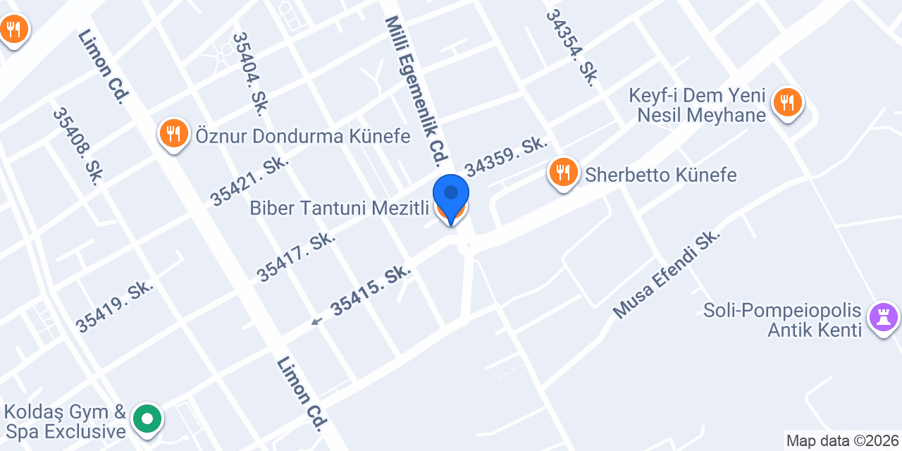 Biber Tantuni Mezitli konumu