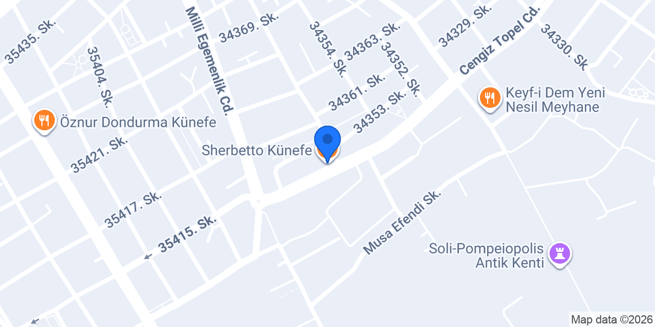Sherbetto Künefe konumu