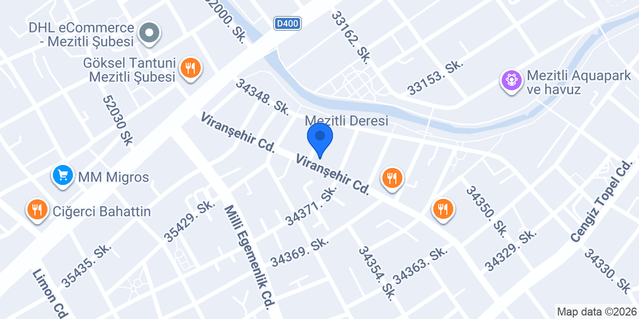 Teksos Döner Mezitli konumu