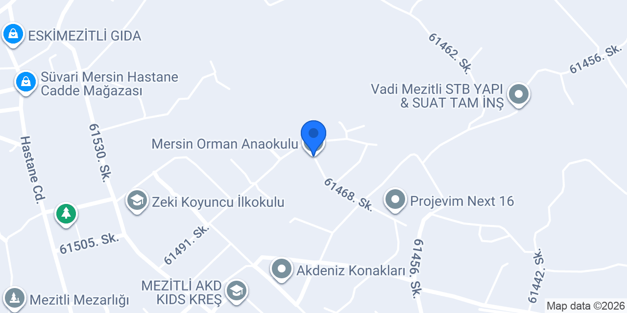 Mersin Orman Anaokulu konumu