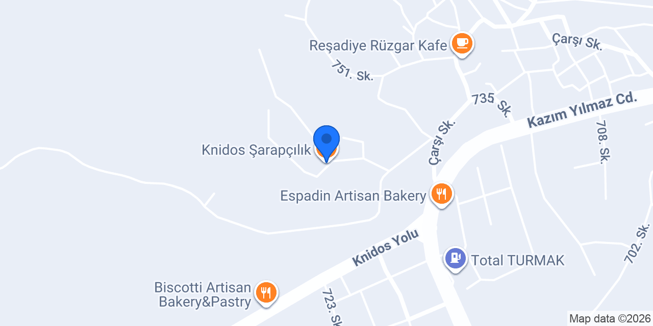 Knidos Şarapçılık konumu