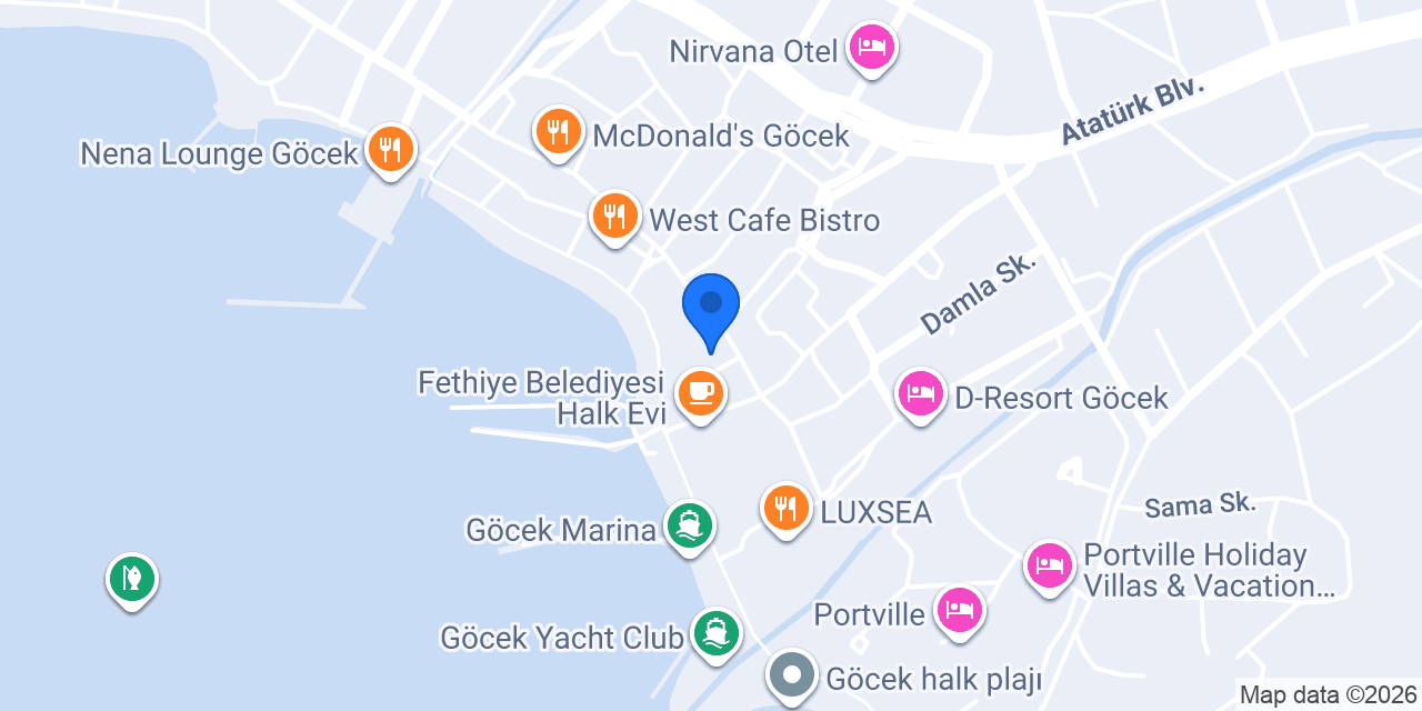 Avva - Muğla Göcek Cadde konumu