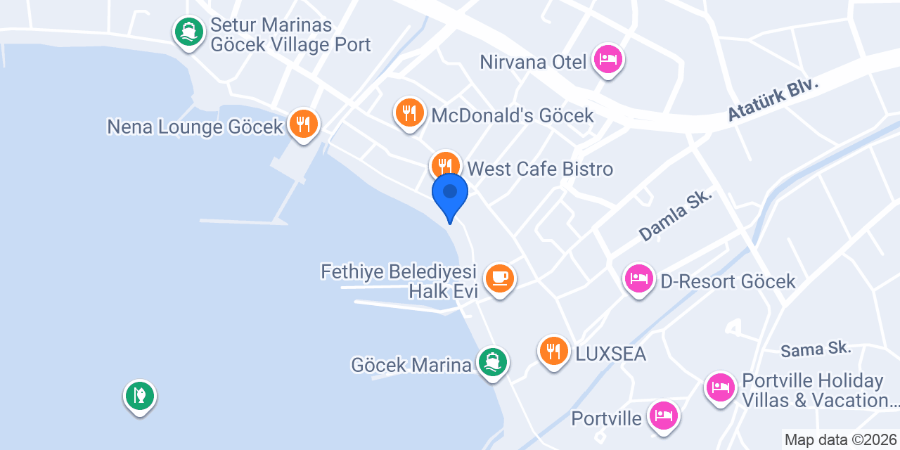 Göcek tekne turu, Göcek mavi yolculuk konumu