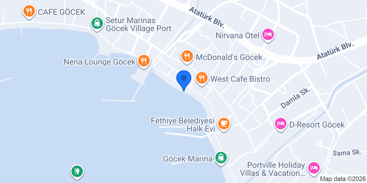 Göcek Tekne Turu Aviva2 konumu