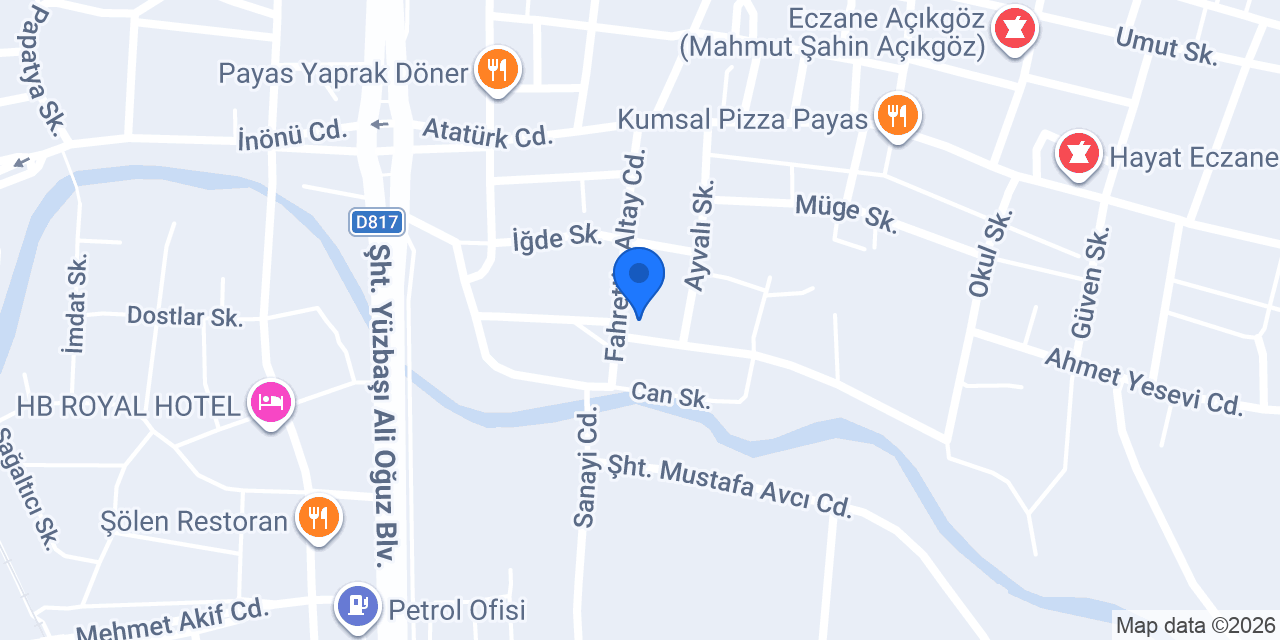 Pamek konumu