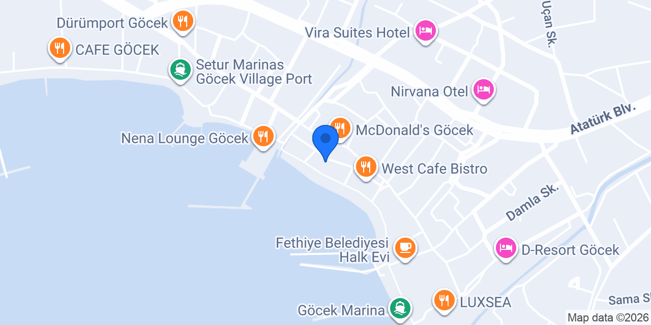 Sea Lounge | Göcek konumu