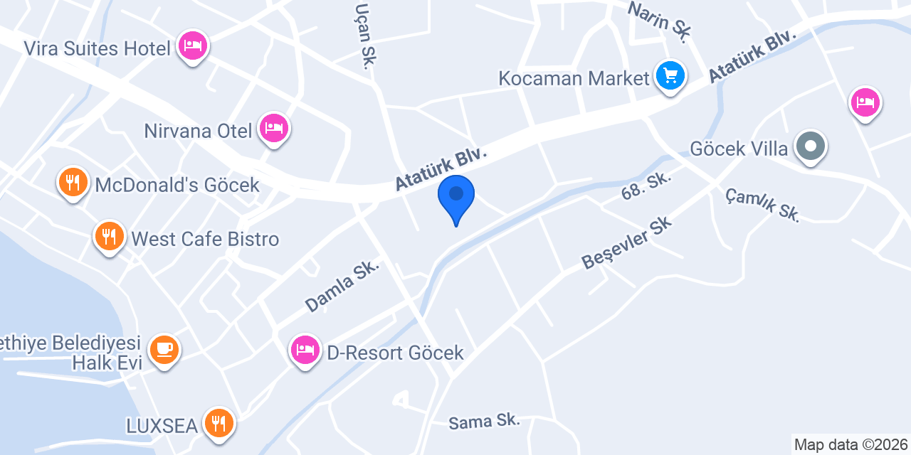 m&r marin yat göcek konumu