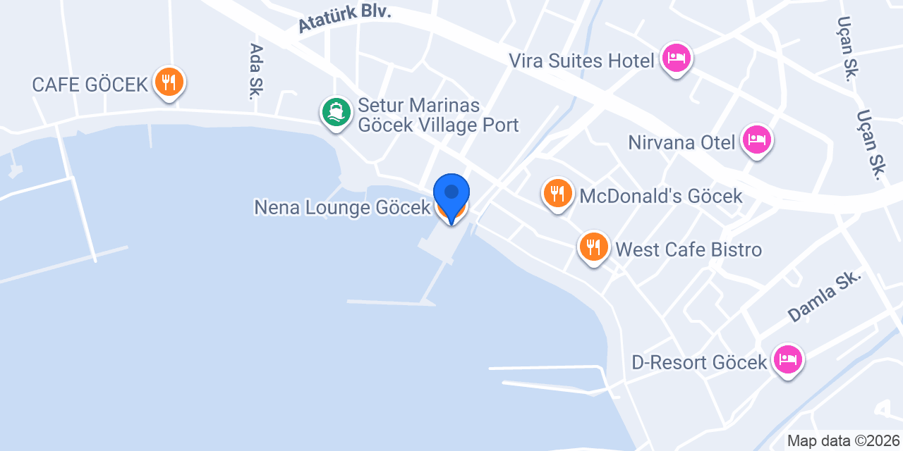 Nena Lounge Göcek konumu