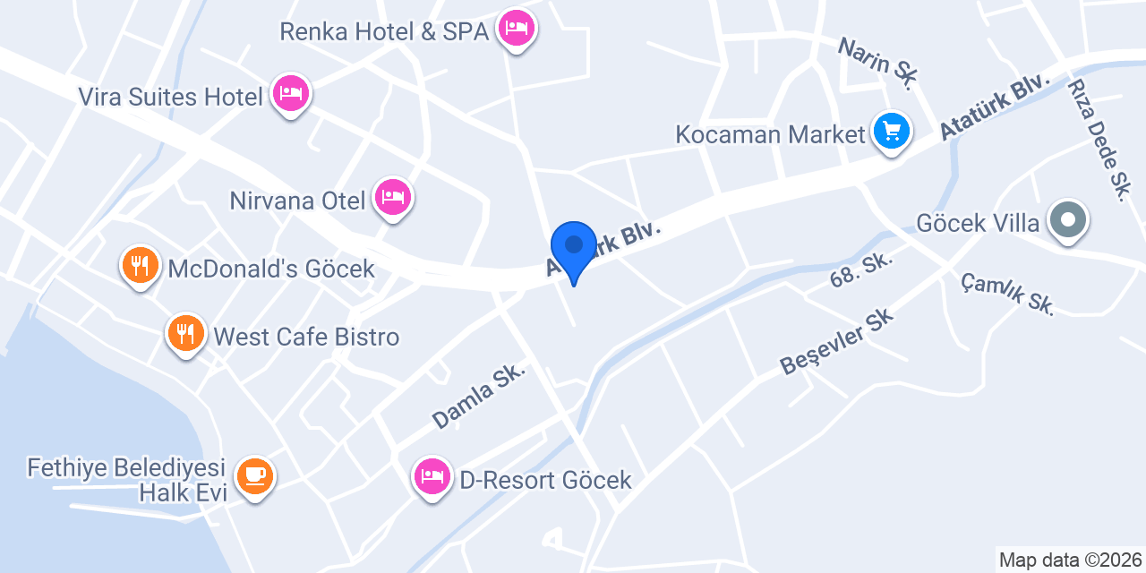 Göcek Veteriner Kliniği konumu