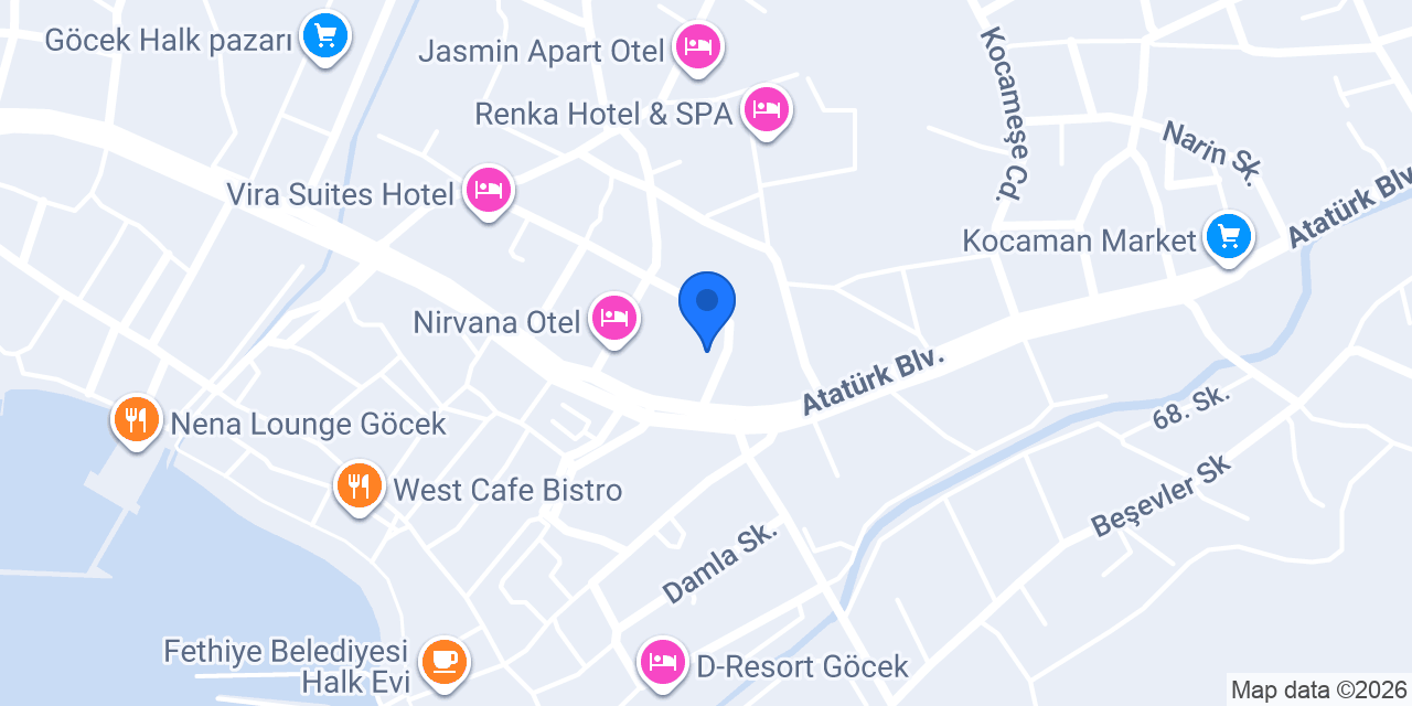 Kybele Hotel Gocek konumu