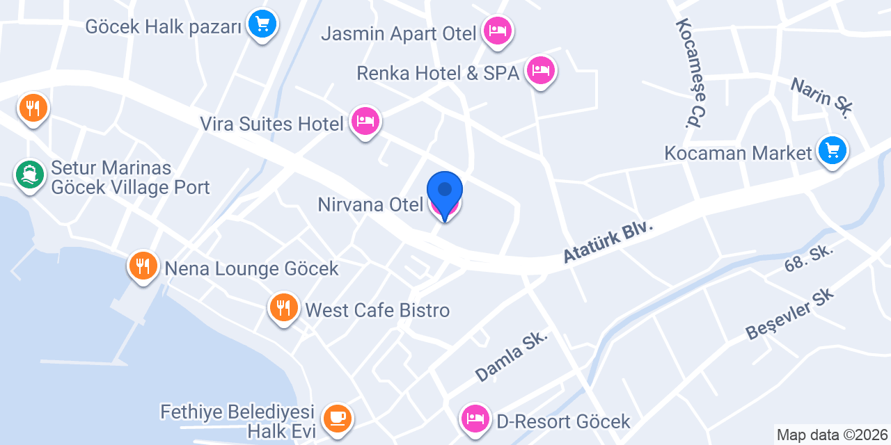Nirvana Otel konumu