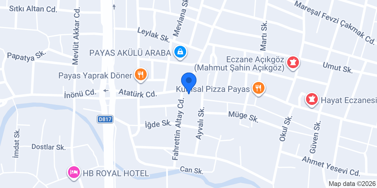 Türkiye İş Bankası Payas/Hatay Şubesi konumu