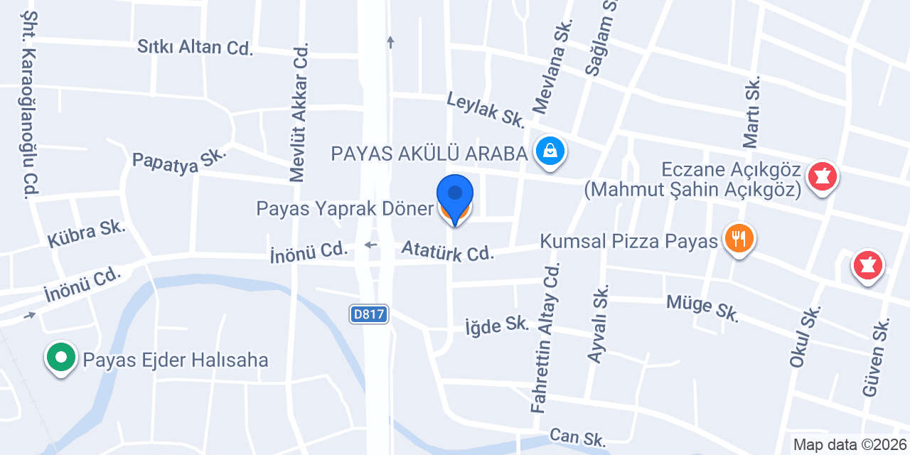 Payas Yaprak Döner konumu
