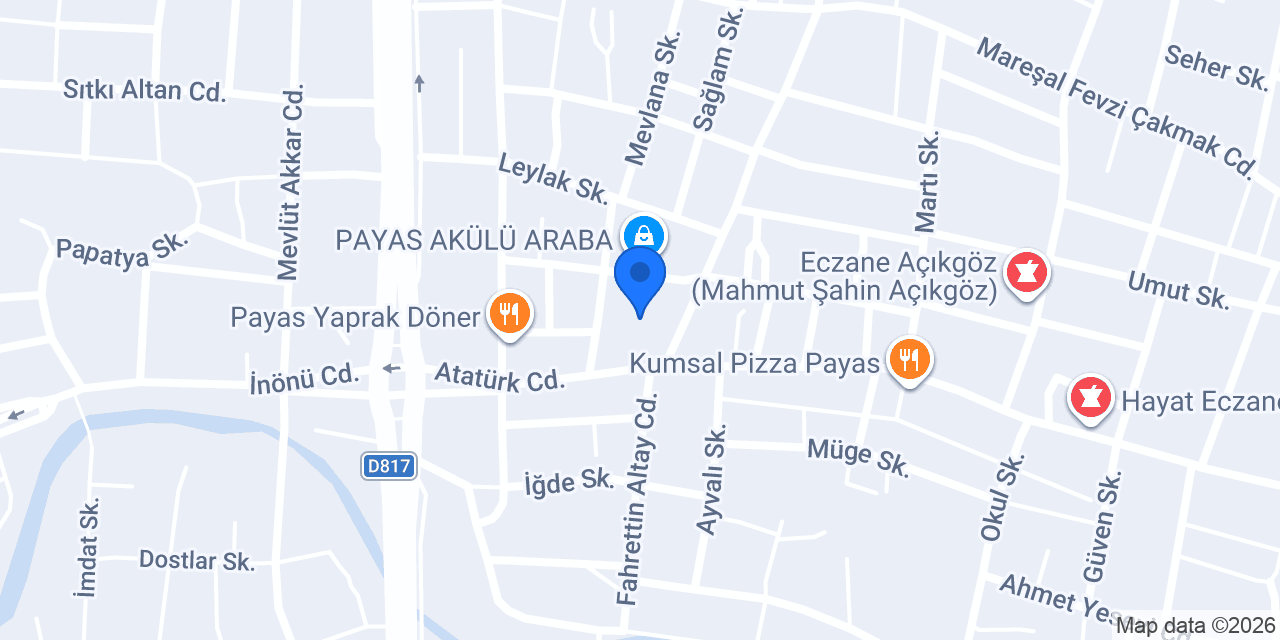 Payas Fahrettin Altay Ortaokulu konumu