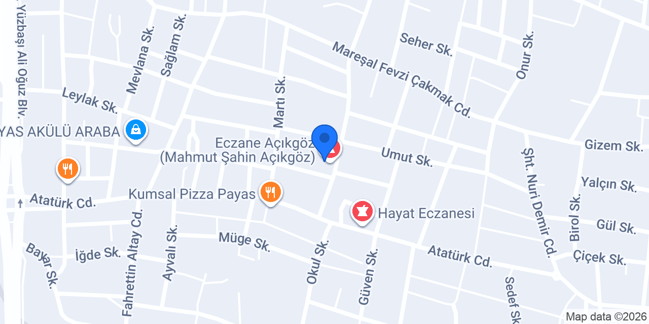 Eczane Açıkgöz (Mahmut Şahin Açıkgöz) konumu