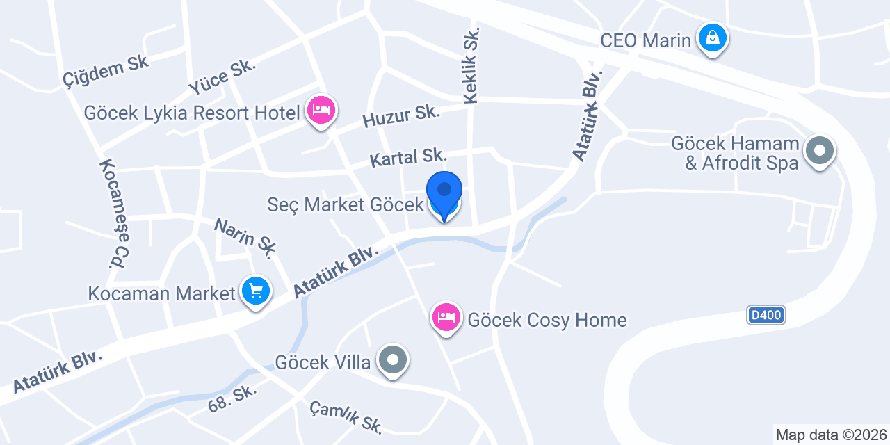 Seç Market Göcek konumu
