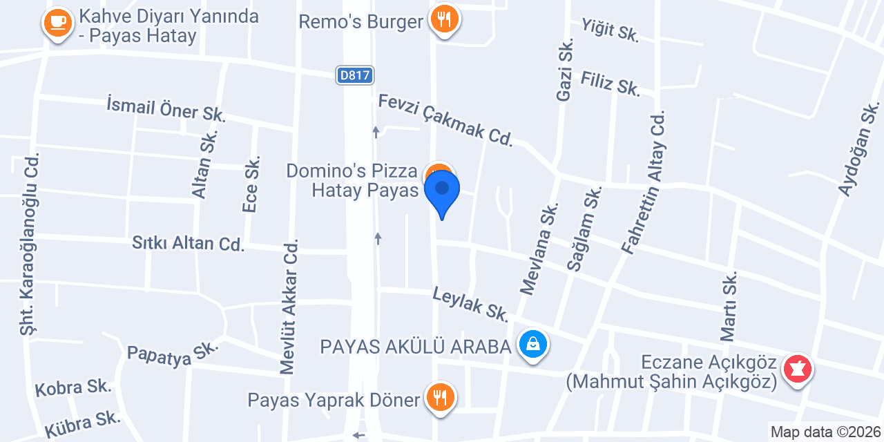 Terra Pizza - Hatay Payas konumu