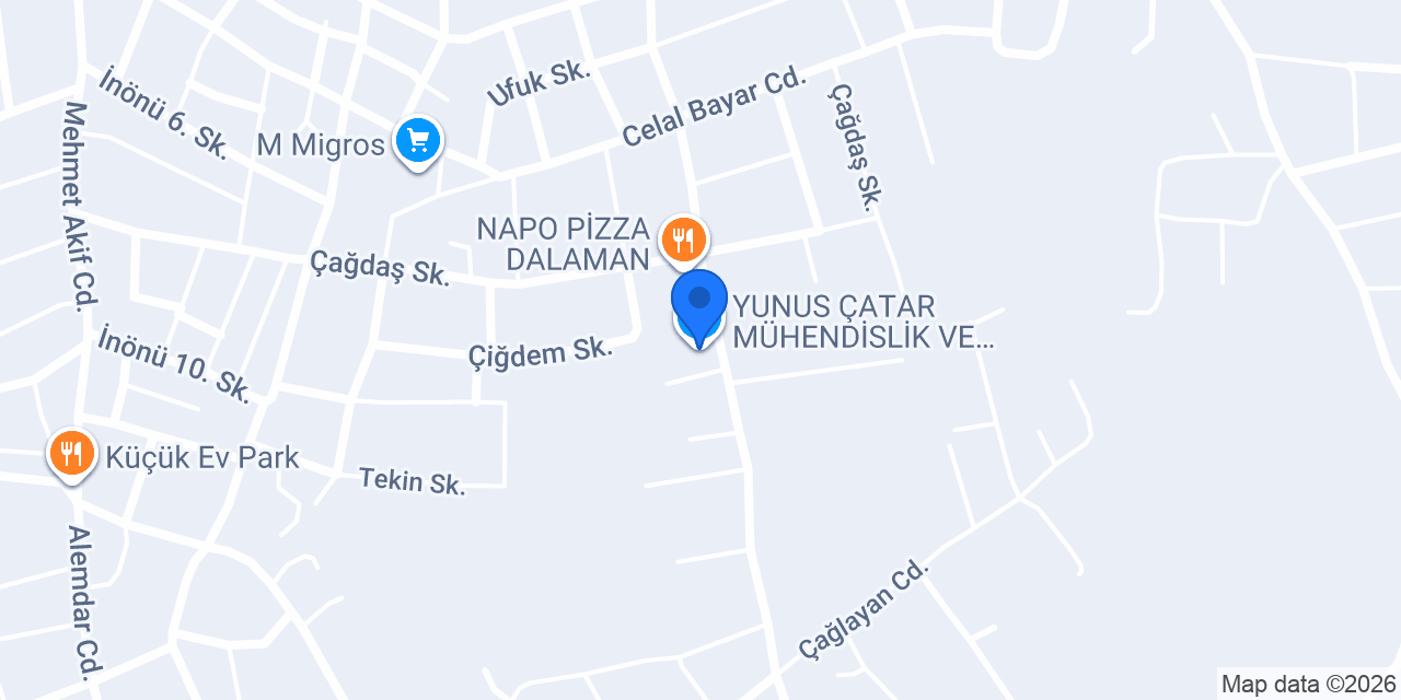 YUNUS ÇATAR MÜHENDİSLİK VE İKLİMLENDİRME konumu