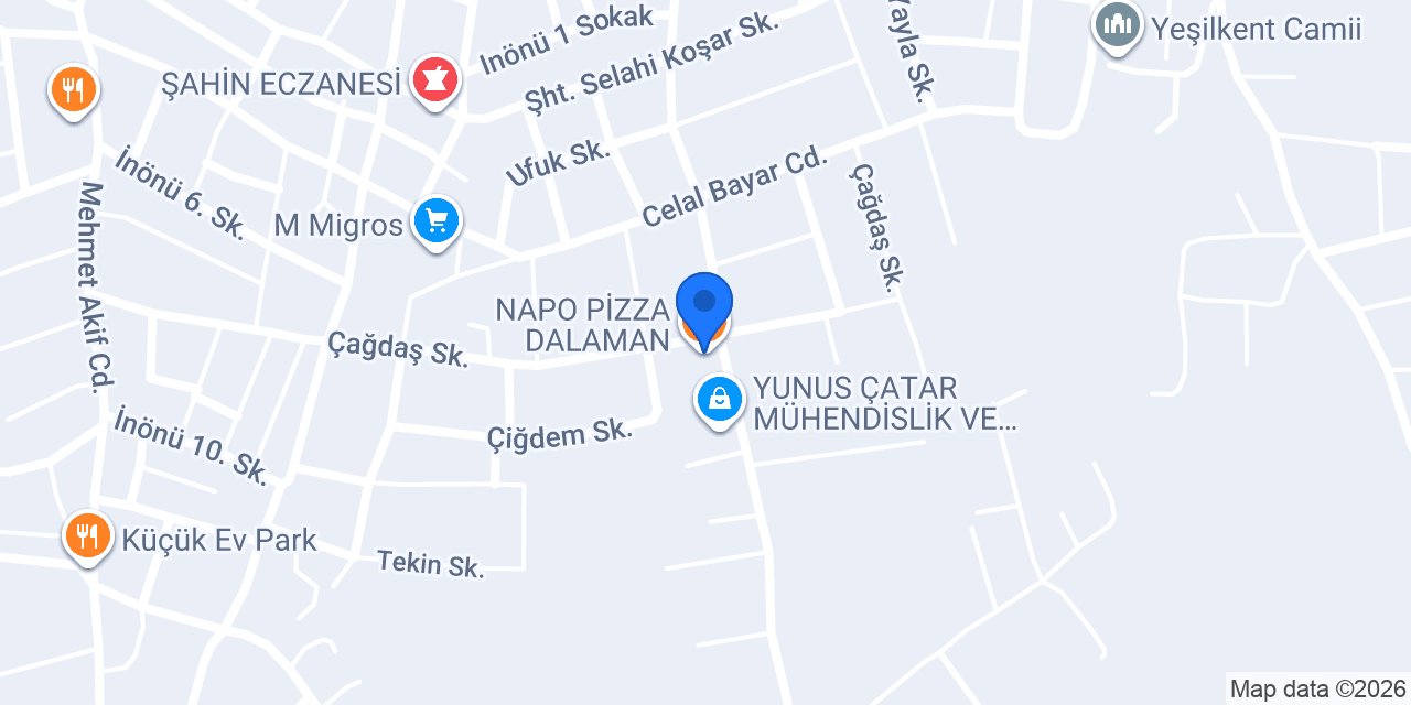 NAPO PİZZA DALAMAN konumu