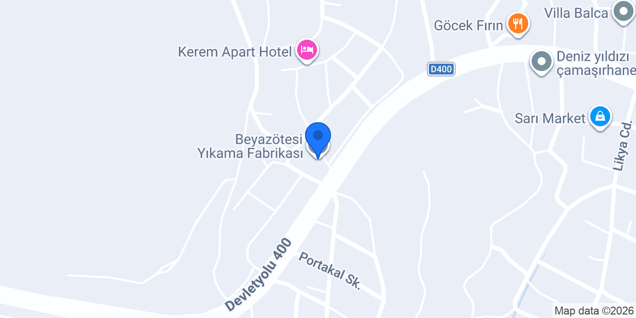 Beyazötesi Yıkama Fabrikası konumu