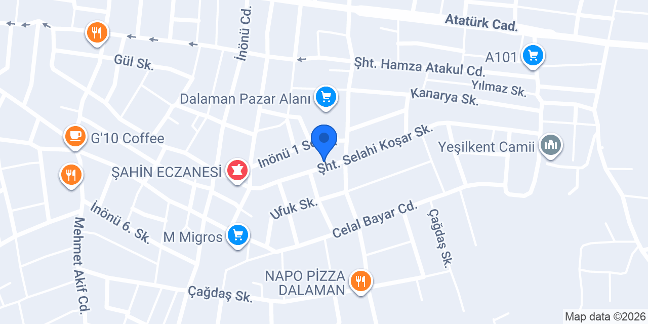 Sürat Kargo Dalaman Şube konumu