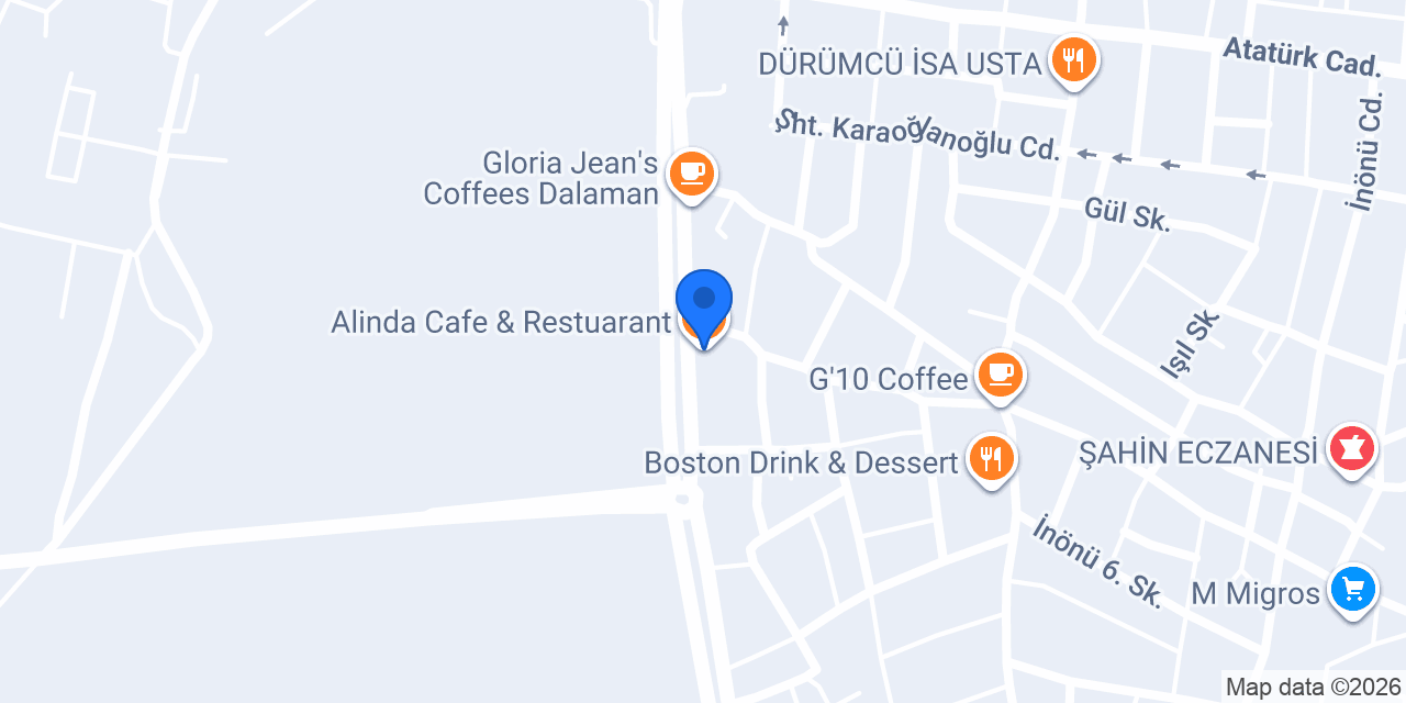 Alinda Cafe & Restuarant konumu