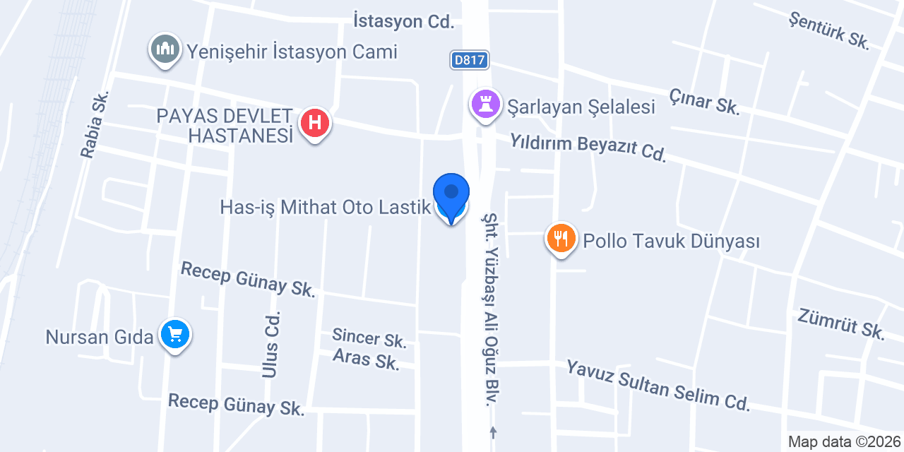 Has-iş Mithat Oto Lastik konumu