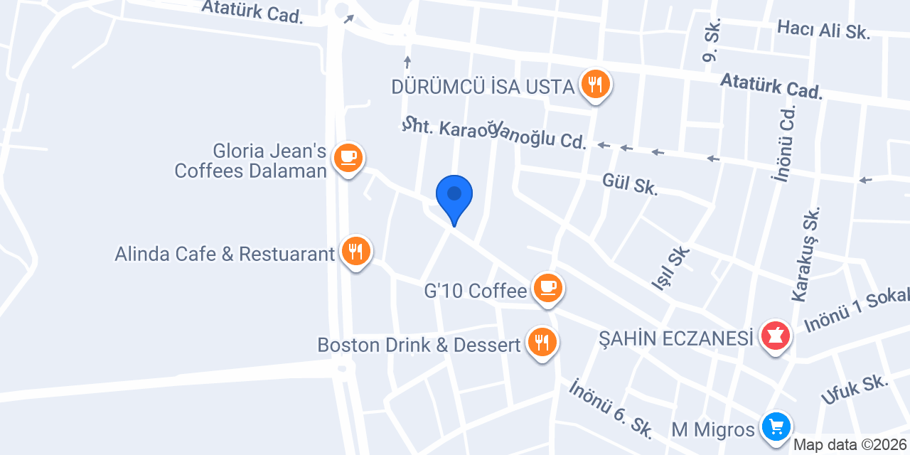 Quick Rent A Car Dalaman konumu