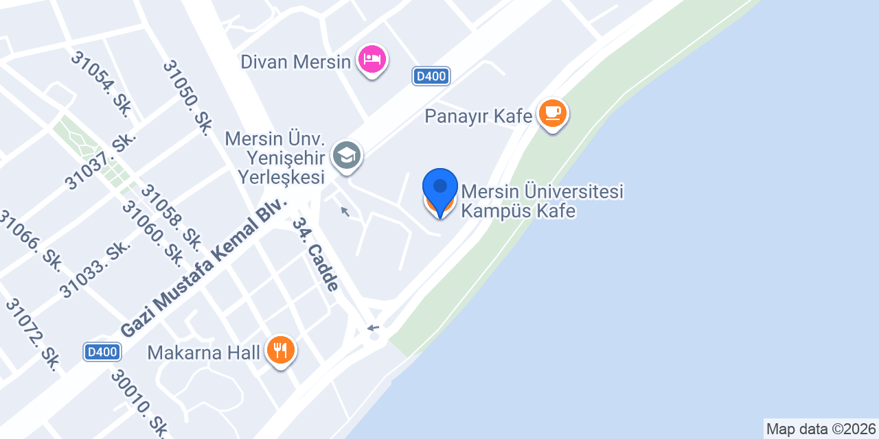 Mersin Üniversitesi Kampüs Kafe konumu