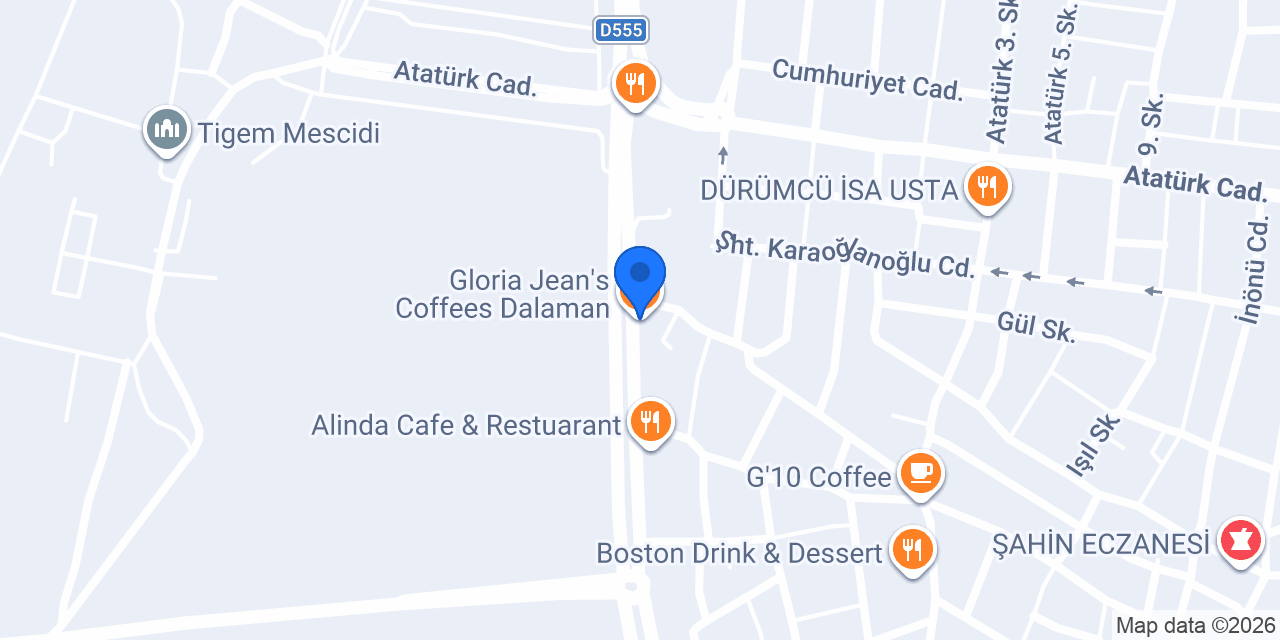 Gloria Jean's Coffees Dalaman konumu