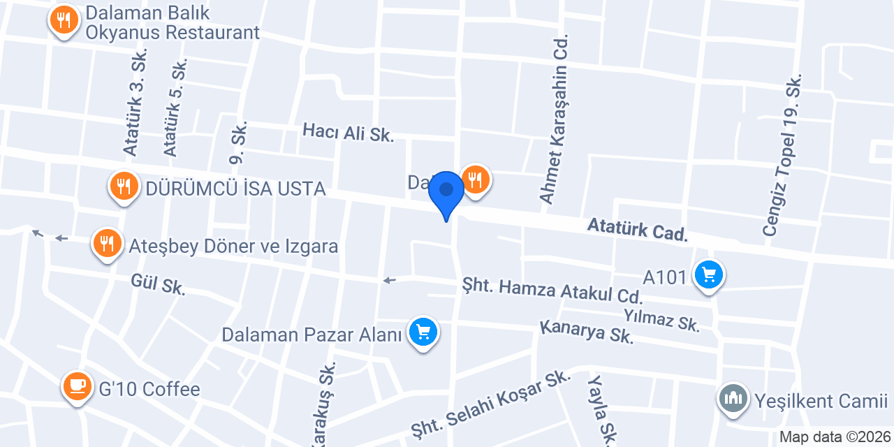 70'Lik Tekel Shop Dalaman konumu
