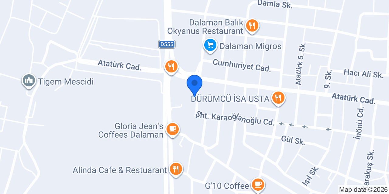 Dalaman Hafızoğlu Otel konumu