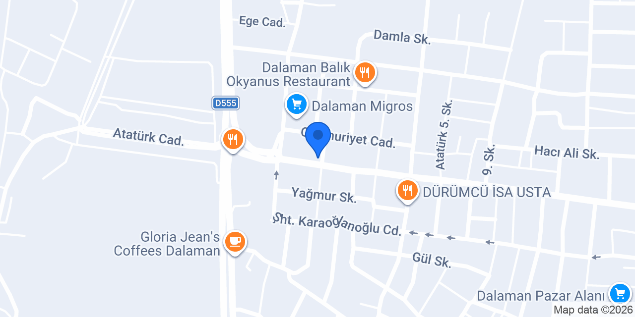 Dalaman da yemek Sofra Resturant da yenir konumu