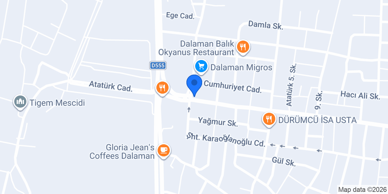 Ziraat Bankası Dalaman Şubesi konumu