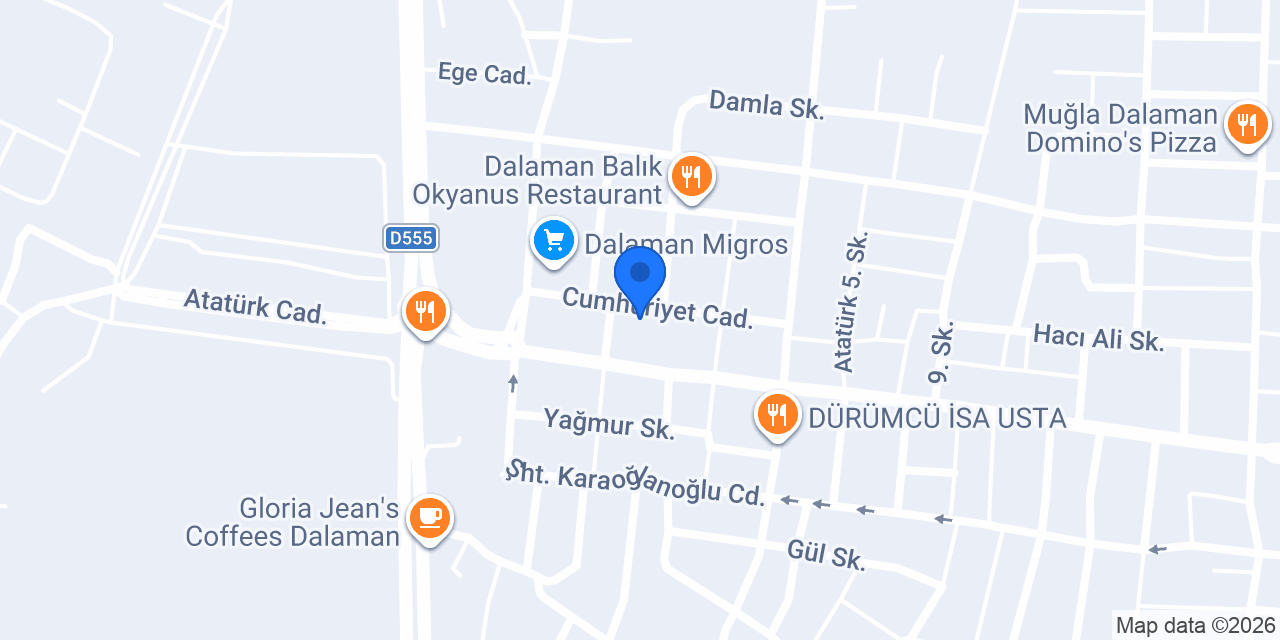 Maydonoz Döner Dalaman konumu