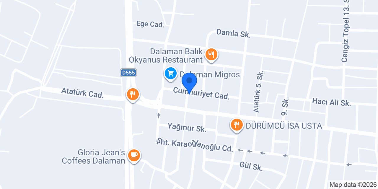 Hatay Döner Dalaman konumu