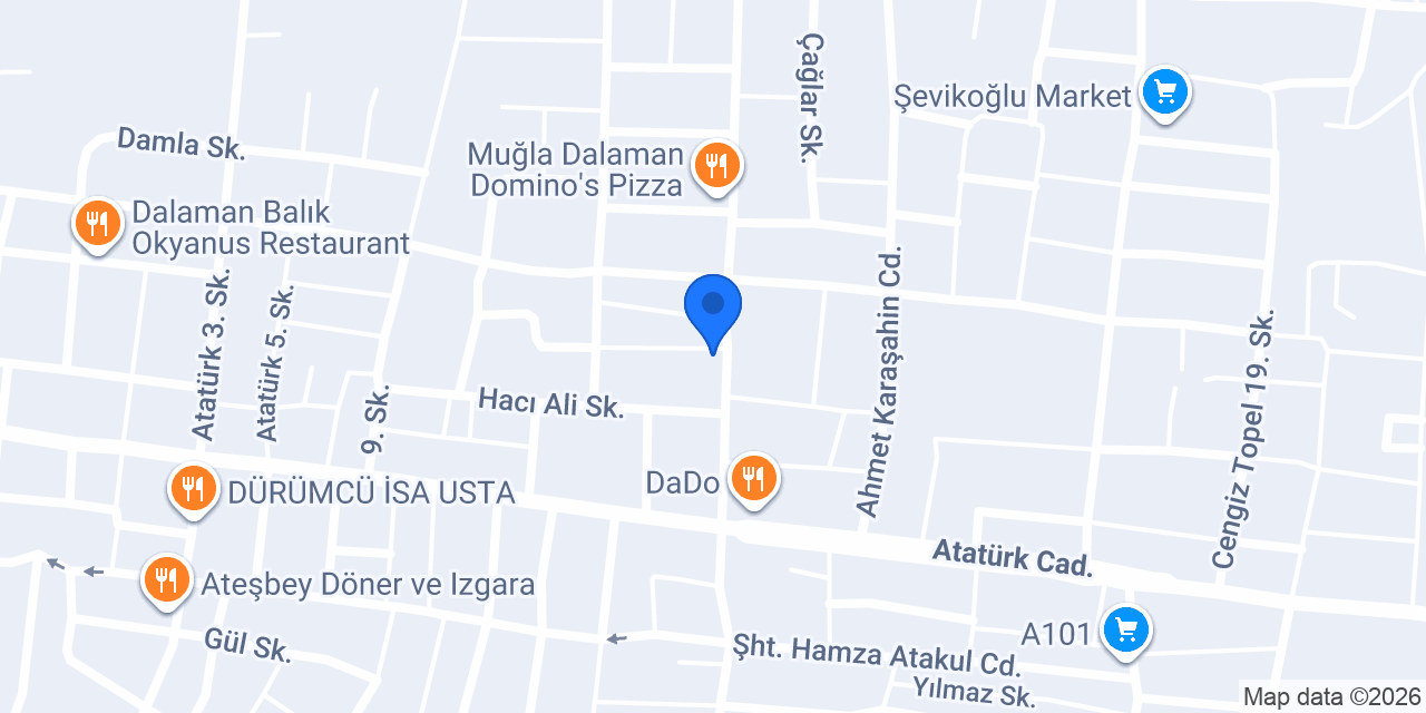 Coşkun Rent A Car Dalaman konumu