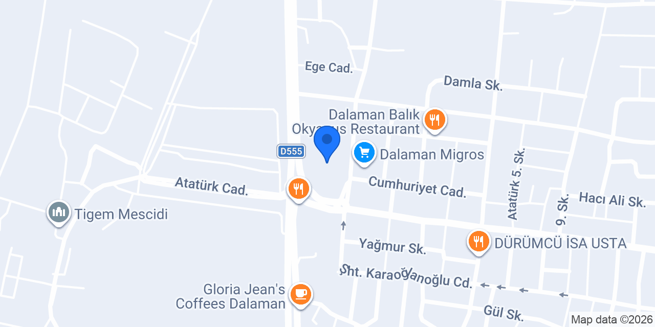 Akbank Dalaman Şubesi konumu