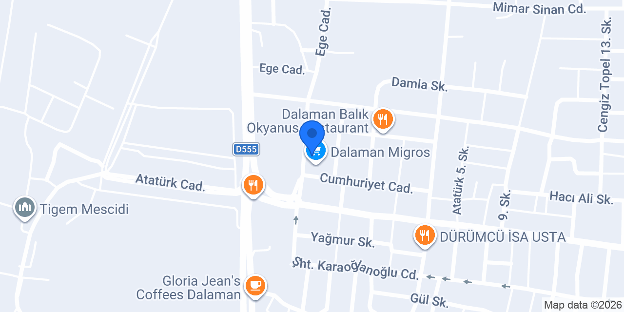 Halkbank Dalaman Şubesi konumu