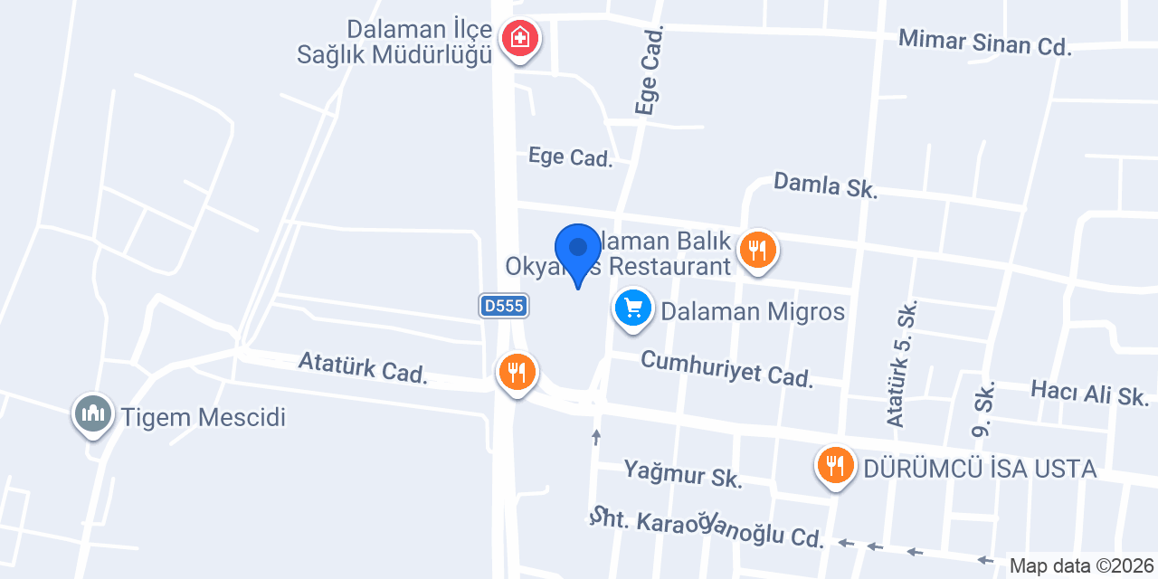Dalaman Kaymakamlığı konumu