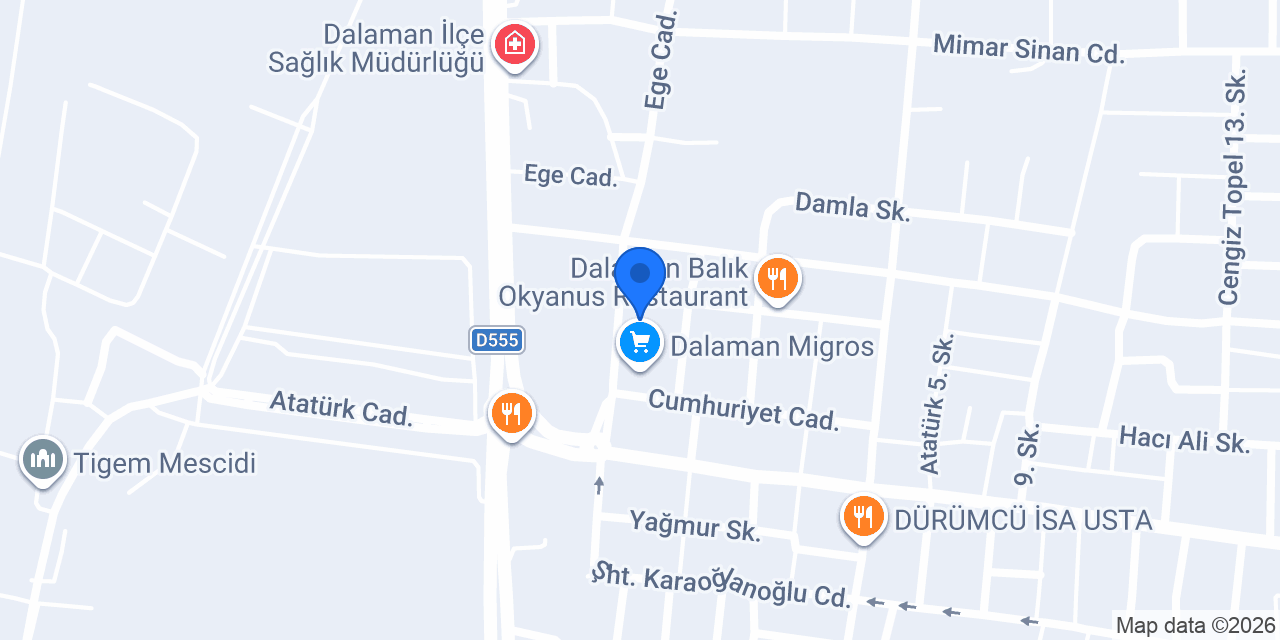VakıfBank Dalaman Şubesi konumu