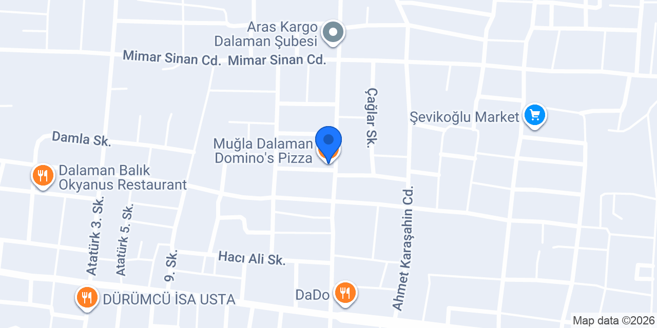 Muğla Dalaman Domino's Pizza konumu