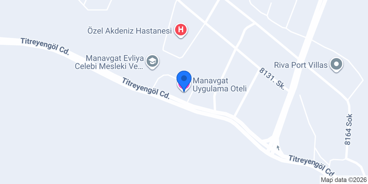 Manavgat Uygulama Oteli konumu