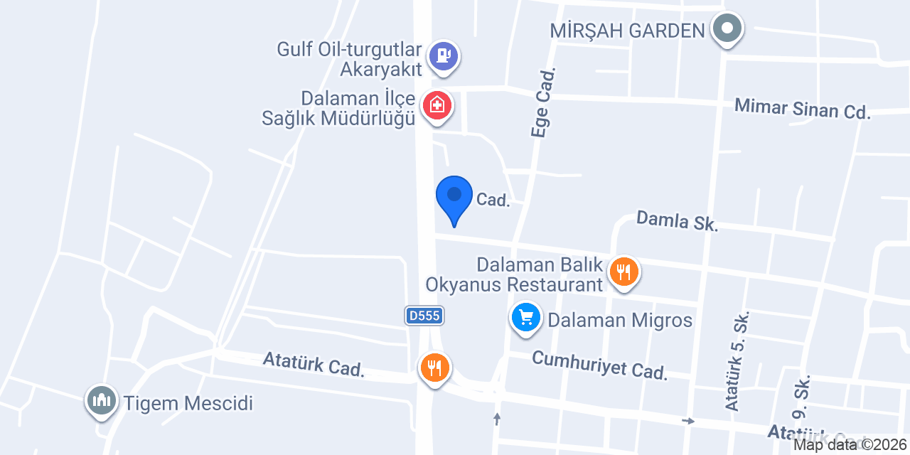 Dalaman Sürücü Kursu konumu
