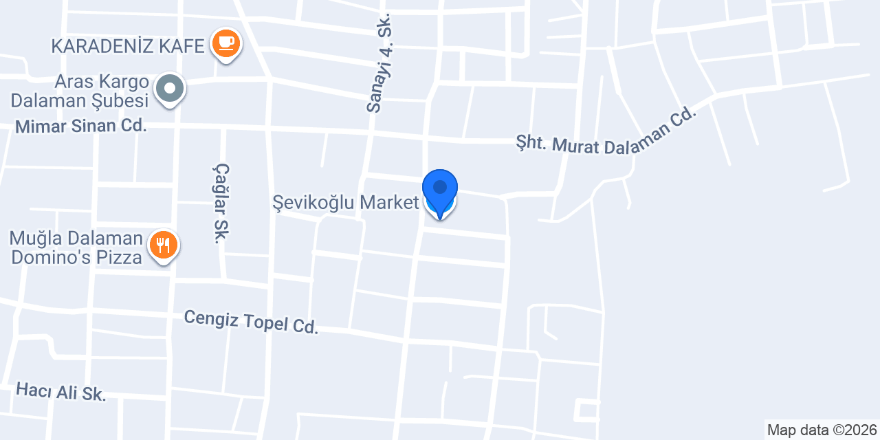 Şevikoğlu Market konumu