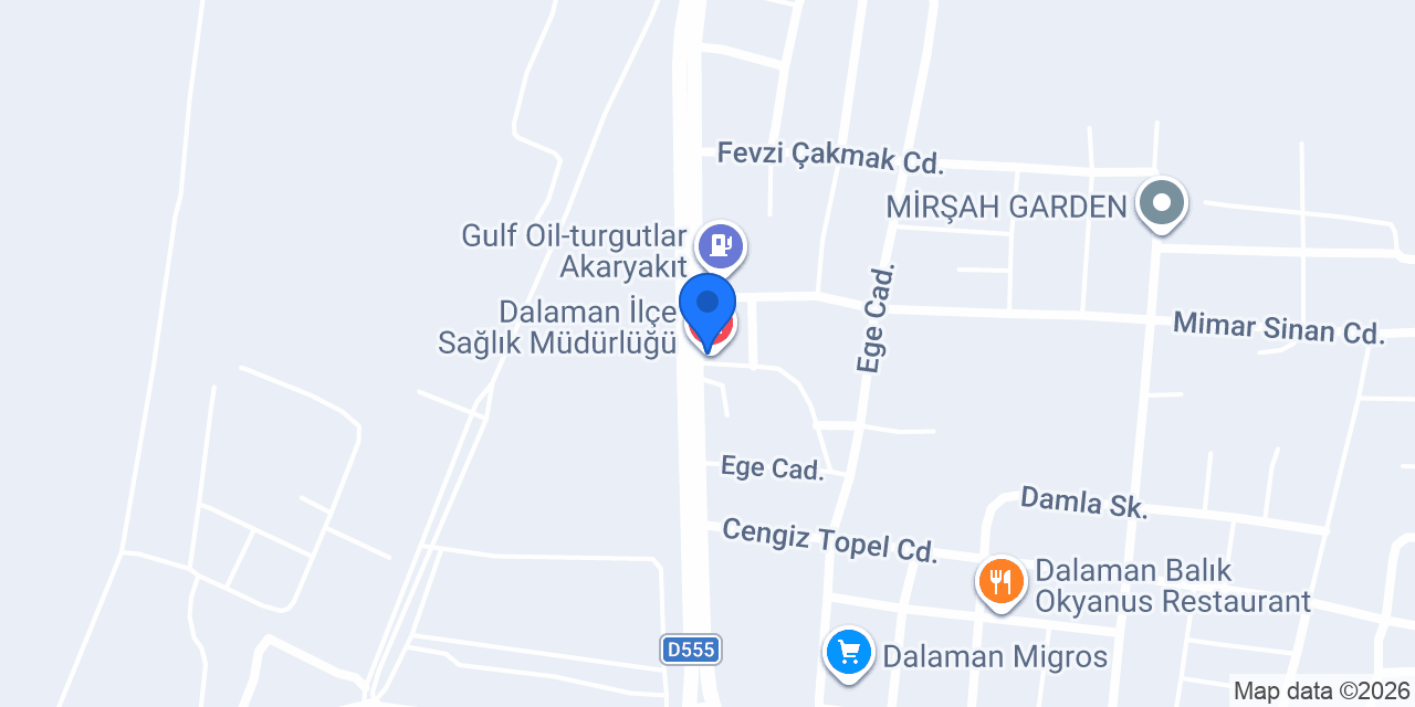Dalaman 1 Nolu Aile Sağlık Mer. konumu