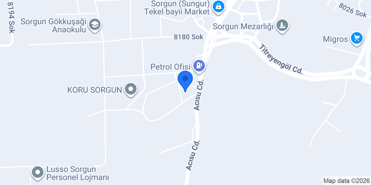 Sorgun Oto Lastik konumu